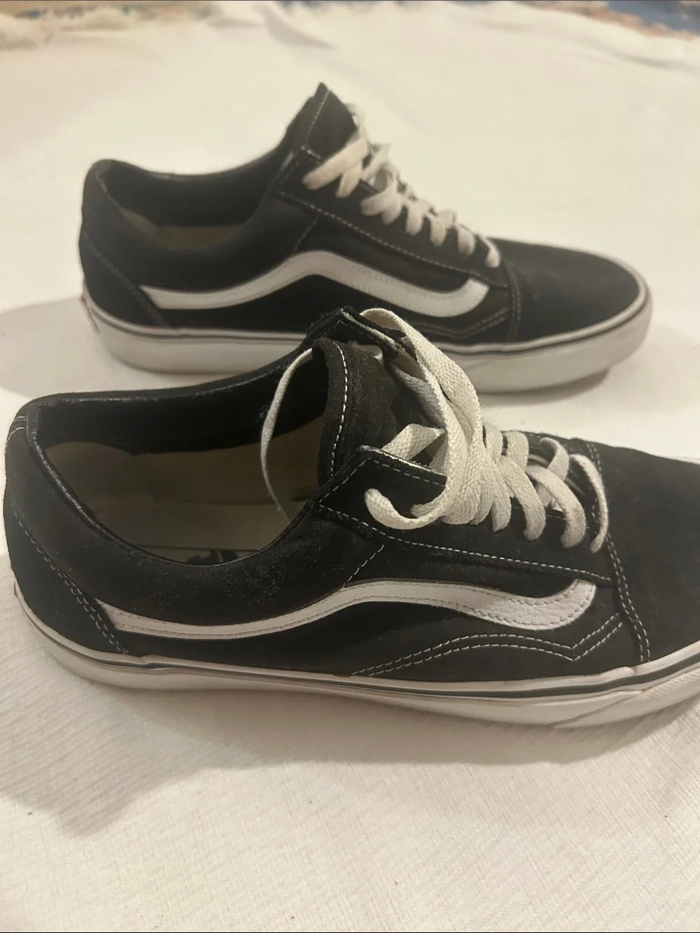 Vans Black and White Old Skool Low-Top Sneakers
